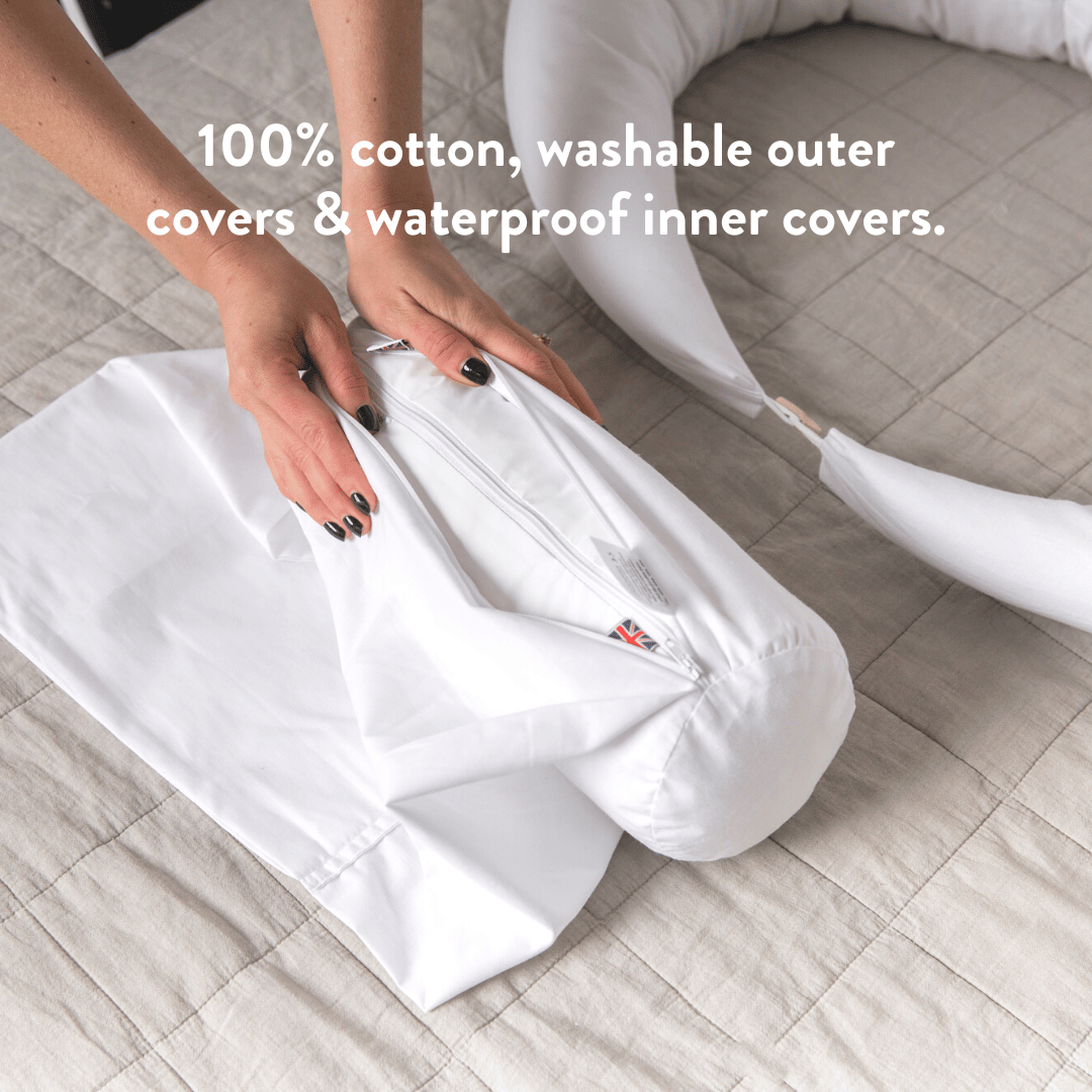 4-in-1 Pregnancy & Feeding Cushion - British Wool with 100% Cotton Cover