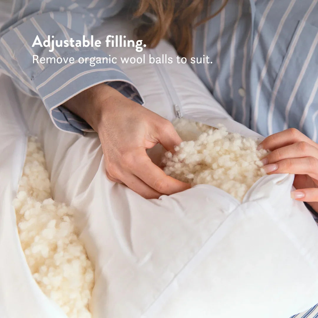 Organic British Wool Bed Wedge Pillow