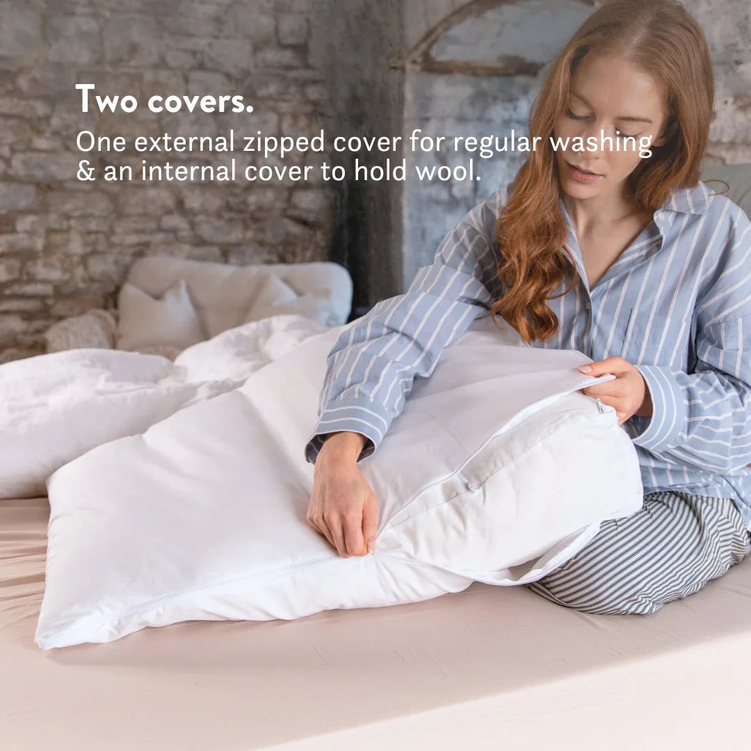 Organic British Wool Bed Wedge Pillow