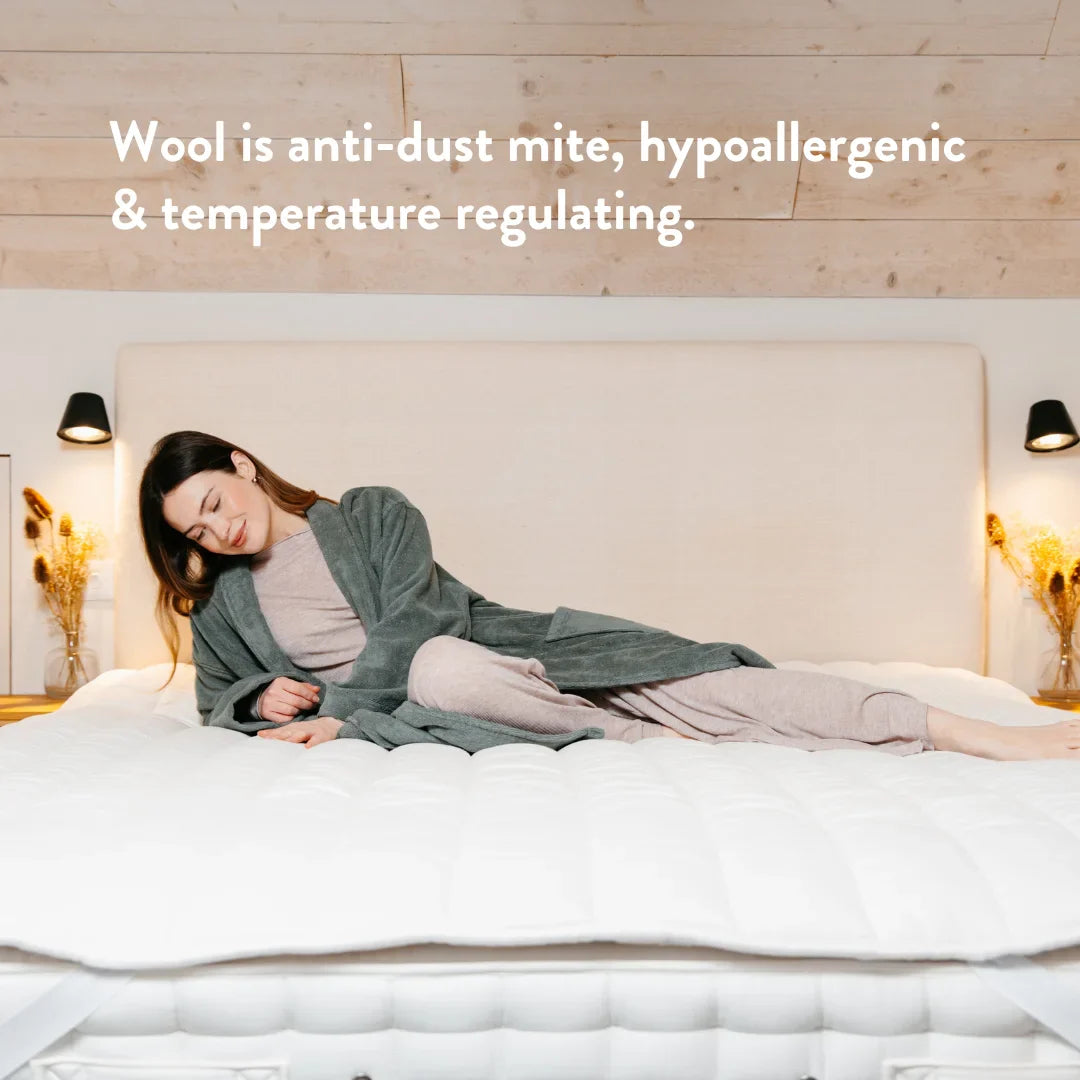 Natural 100% British Wool Mattress Topper