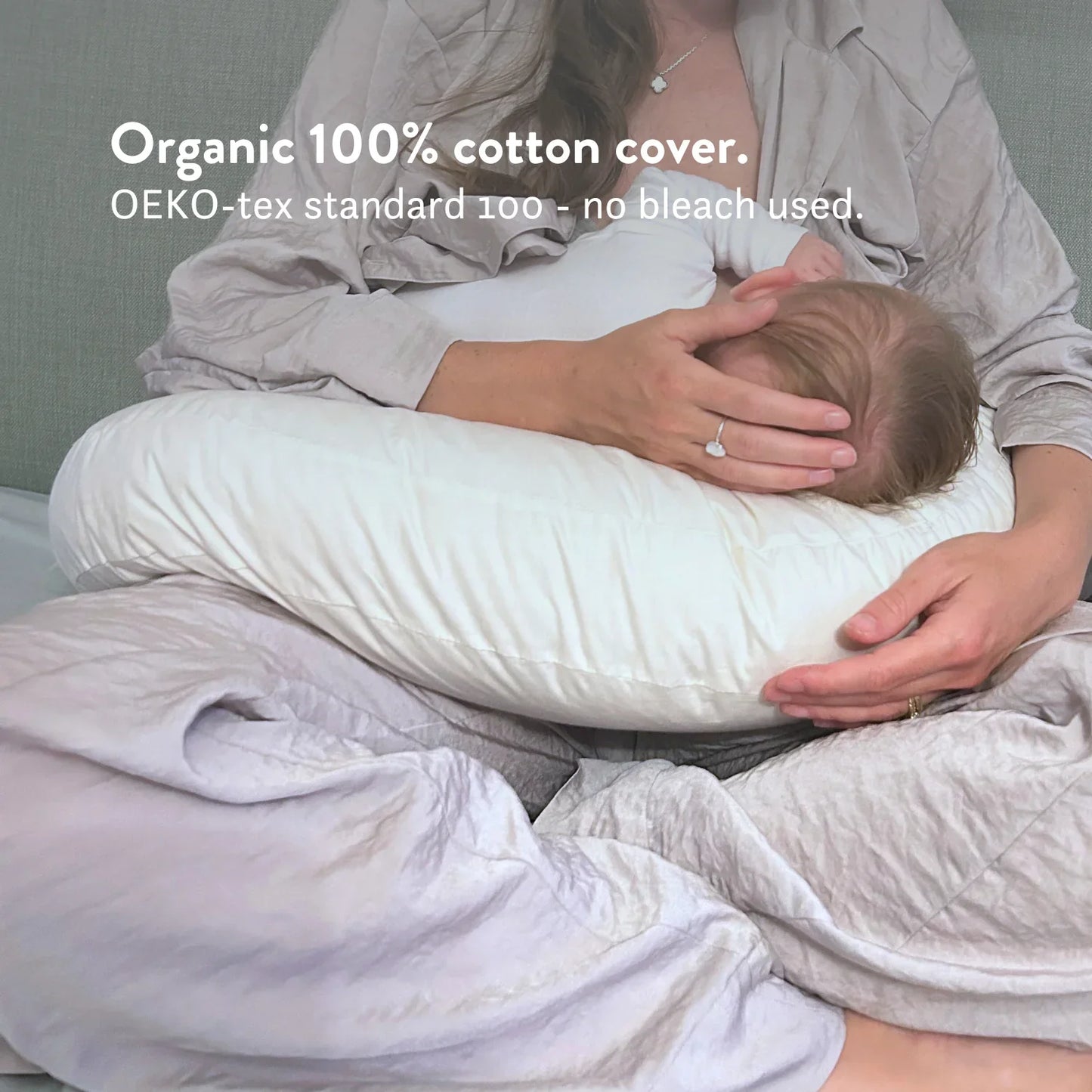 Organic Wool Nursing Pillow Cover Only