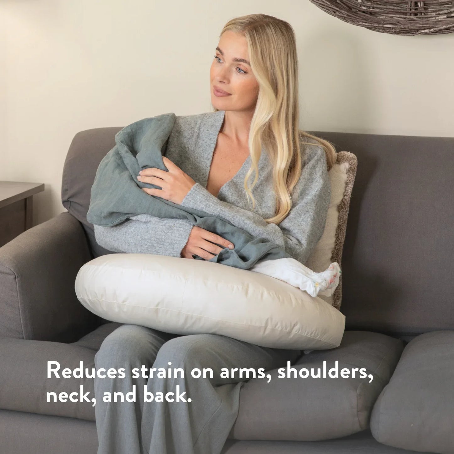 Organic Wool Nursing Pillow - Bottle & Breastfeeding