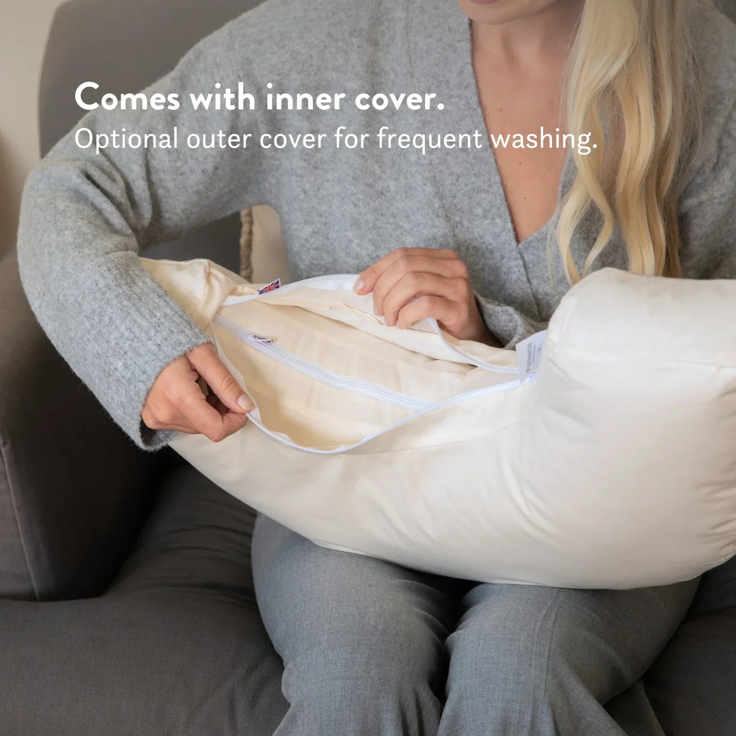 Organic Wool Nursing Pillow - Bottle & Breastfeeding