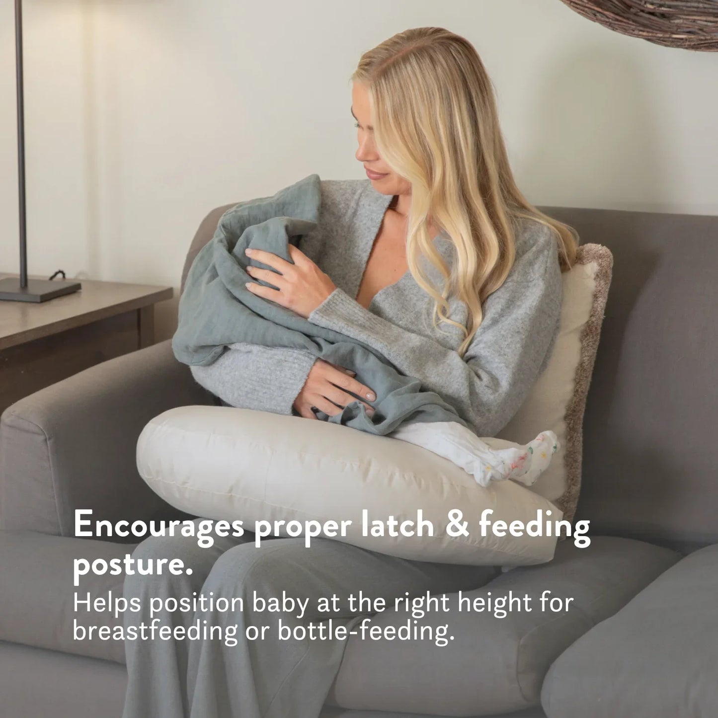 Organic Wool Nursing Pillow - Bottle & Breastfeeding