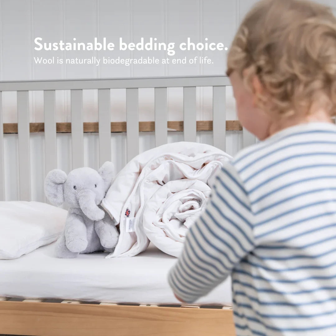 British Wool Duvet & Pillow for Toddler Cot Bed