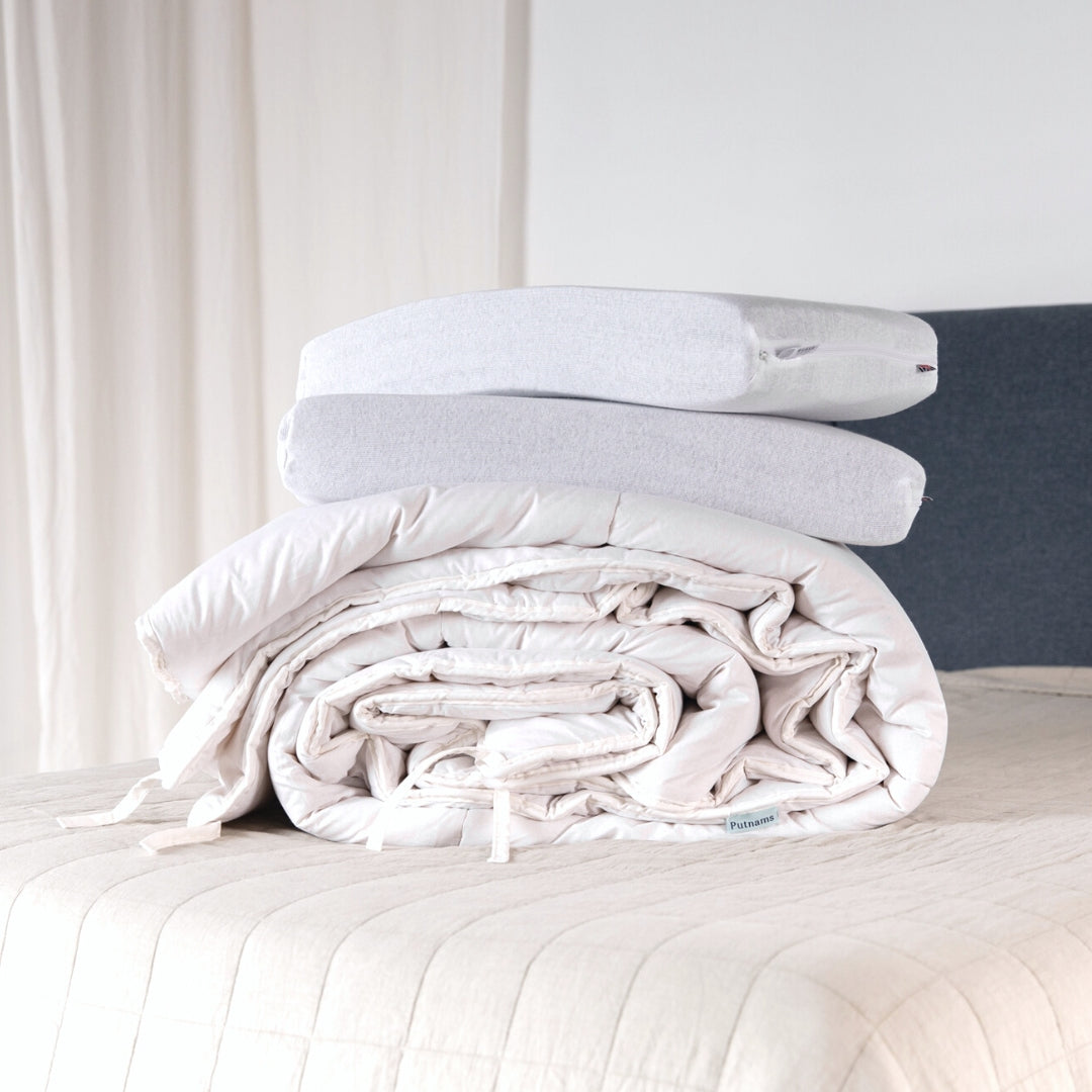 Height Adjustable Latex Pillow & Wool Duvet Set - Bundle