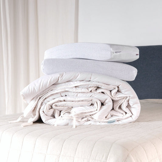 Height Adjustable Latex Pillow & Wool Duvet Set - Bundle