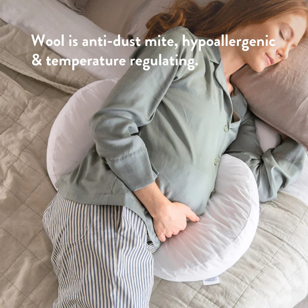 Back & Bump Pillow with British Organic Wool Filling - Pregnancy Cushion