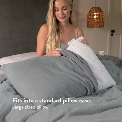 Quilted British Wool Pillow - Adjustable, Hypoallergenic, Handmade in the UK