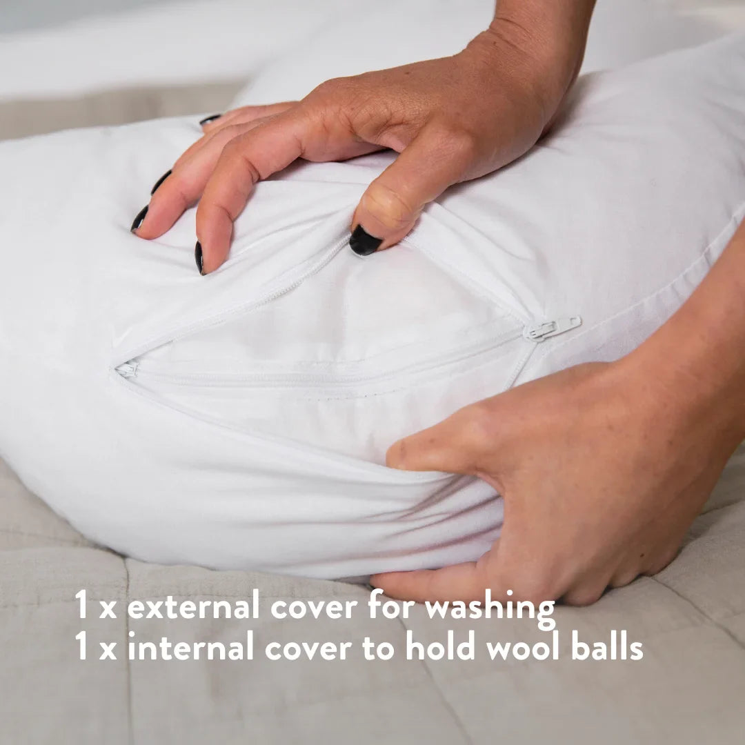 Back & Bump Pillow with British Organic Wool Filling - Pregnancy Cushion