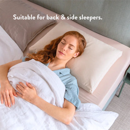 Organic Buckwheat Hull Pillow - Adjustable Natural Support with 100% Cotton Cover